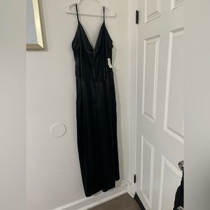 NWT Black satin cowl neck jumpsuit